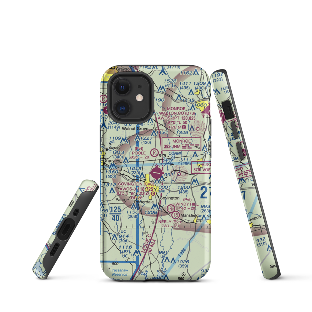 Covington Municipal Airport (CVC) VFR Sectional  Tough iPhone Case iPhone 12 mini model shown