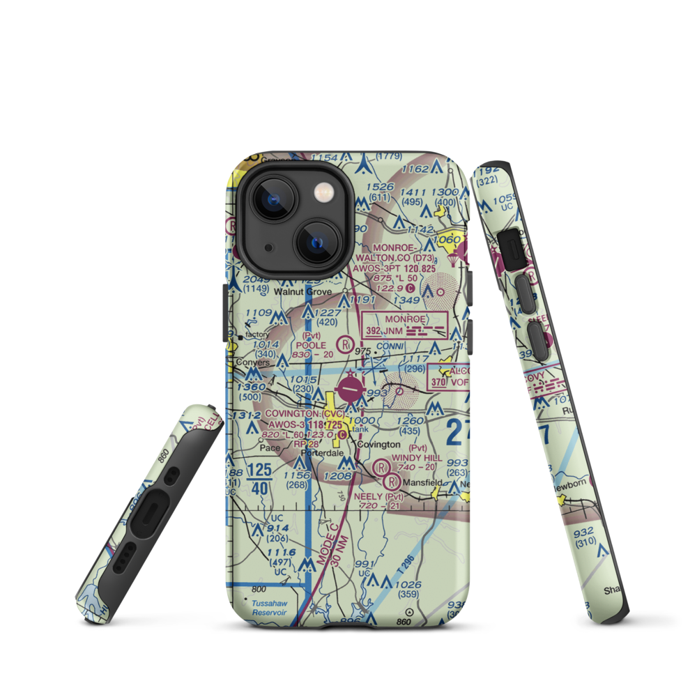 Covington Municipal Airport (CVC) VFR Sectional  Tough iPhone Case iPhone 13 mini model shown