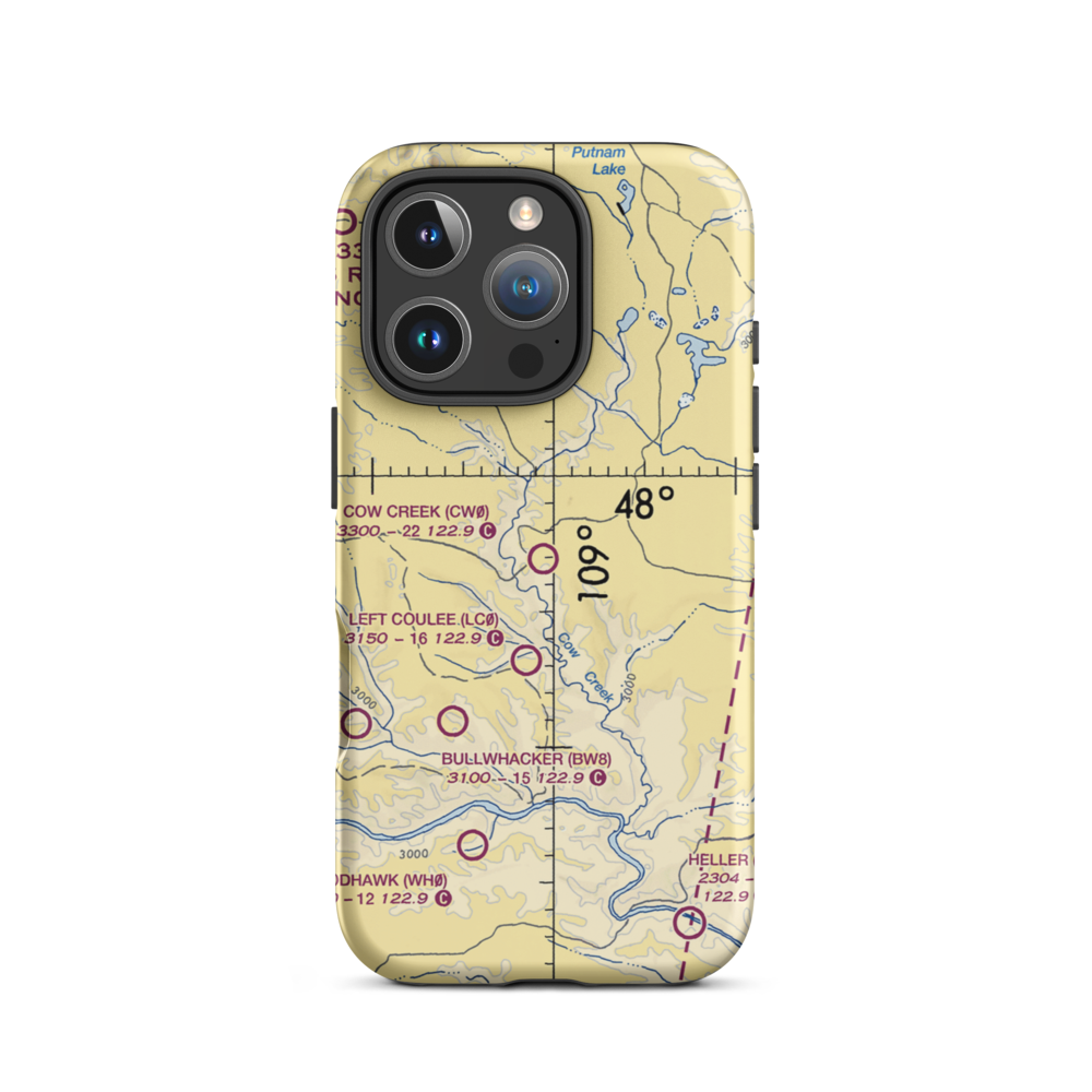 Cow Creek Airport (CW0) VFR Sectional  Tough iPhone Case iPhone 16 Pro model shown