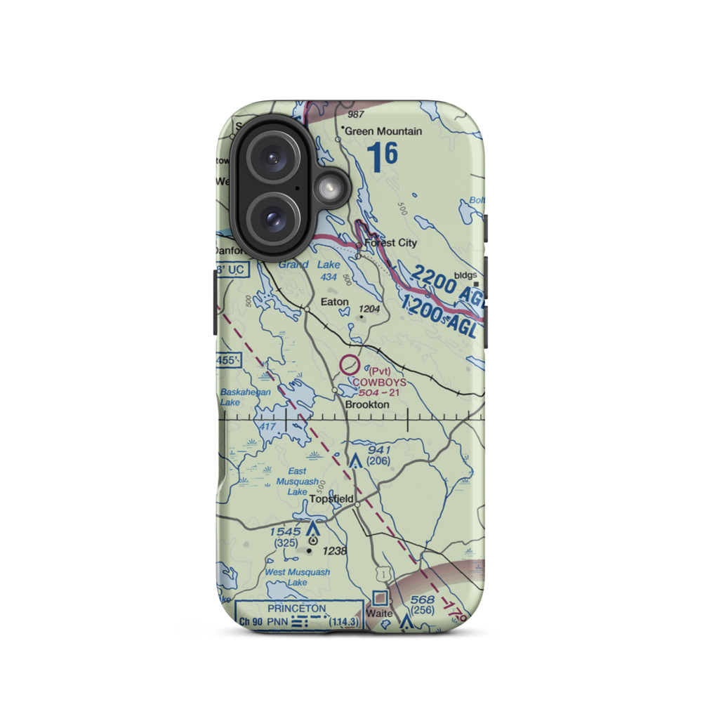 Cowboys Air Ranch Airport (84ME) VFR Sectional  Tough iPhone Case iPhone 16 model shown