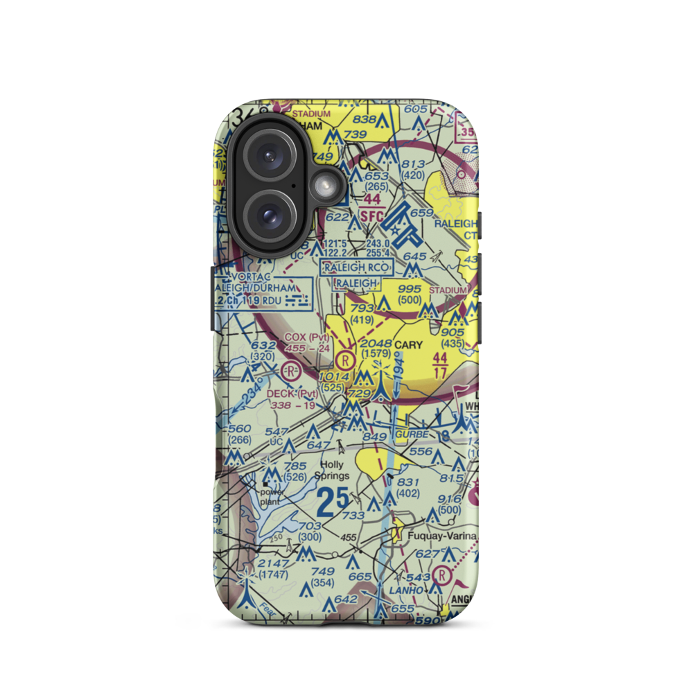 Cox Airport (NC81) VFR Sectional  Tough iPhone Case iPhone 16 model shown