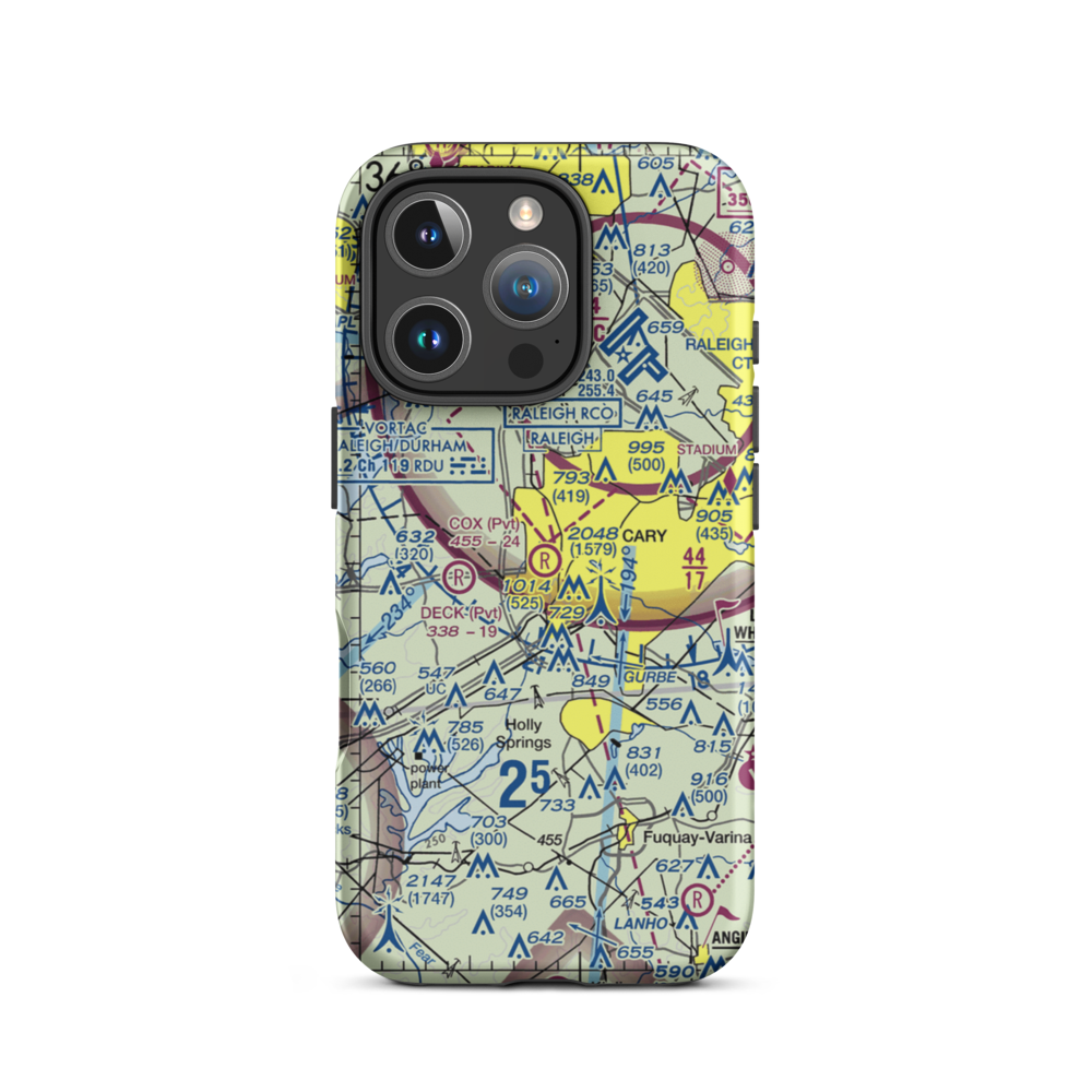 Cox Airport (NC81) VFR Sectional  Tough iPhone Case iPhone 16 Pro model shown