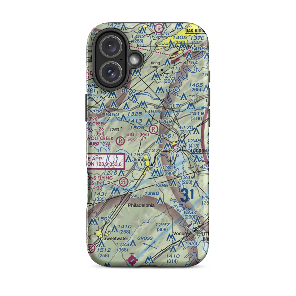 Cox Farm Airport (TN71) VFR Sectional  Tough iPhone Case iPhone 16 Plus model shown