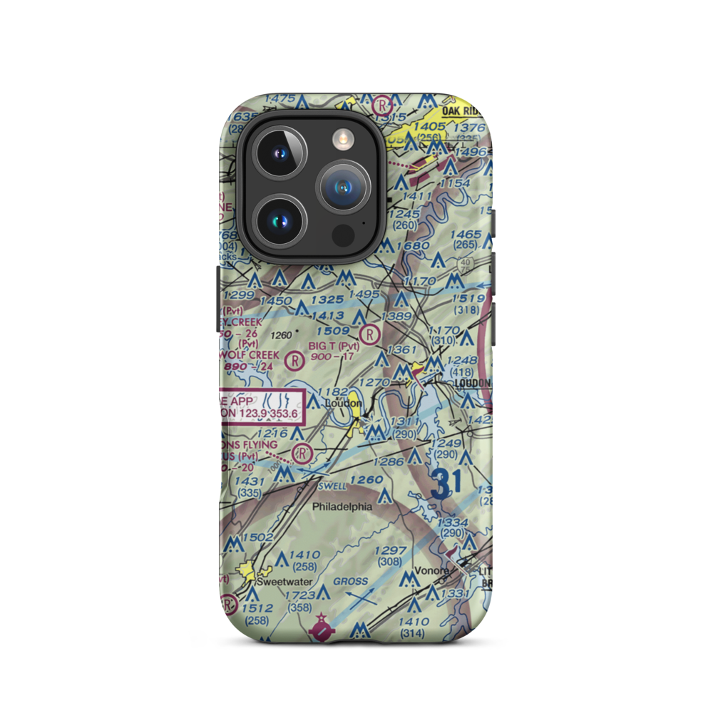 Cox Farm Airport (TN71) VFR Sectional  Tough iPhone Case iPhone 16 Pro model shown