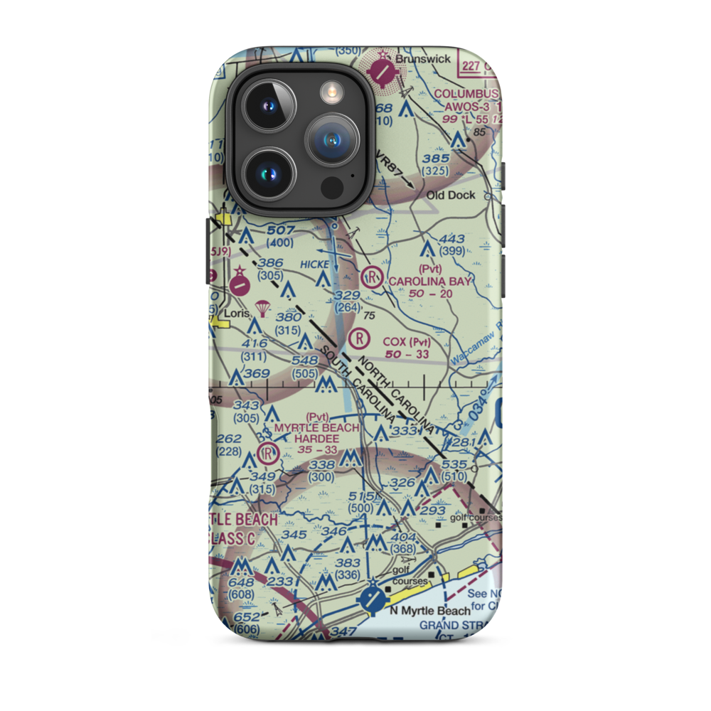 Cox Field (81NC) VFR Sectional  Tough iPhone Case iPhone 16 Pro Max model shown