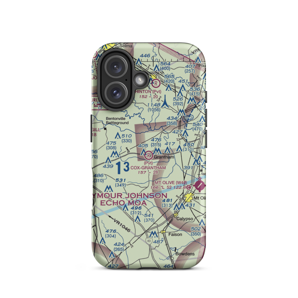 Cox-Grantham Airfield (6NC0) VFR Sectional  Tough iPhone Case iPhone 16 model shown