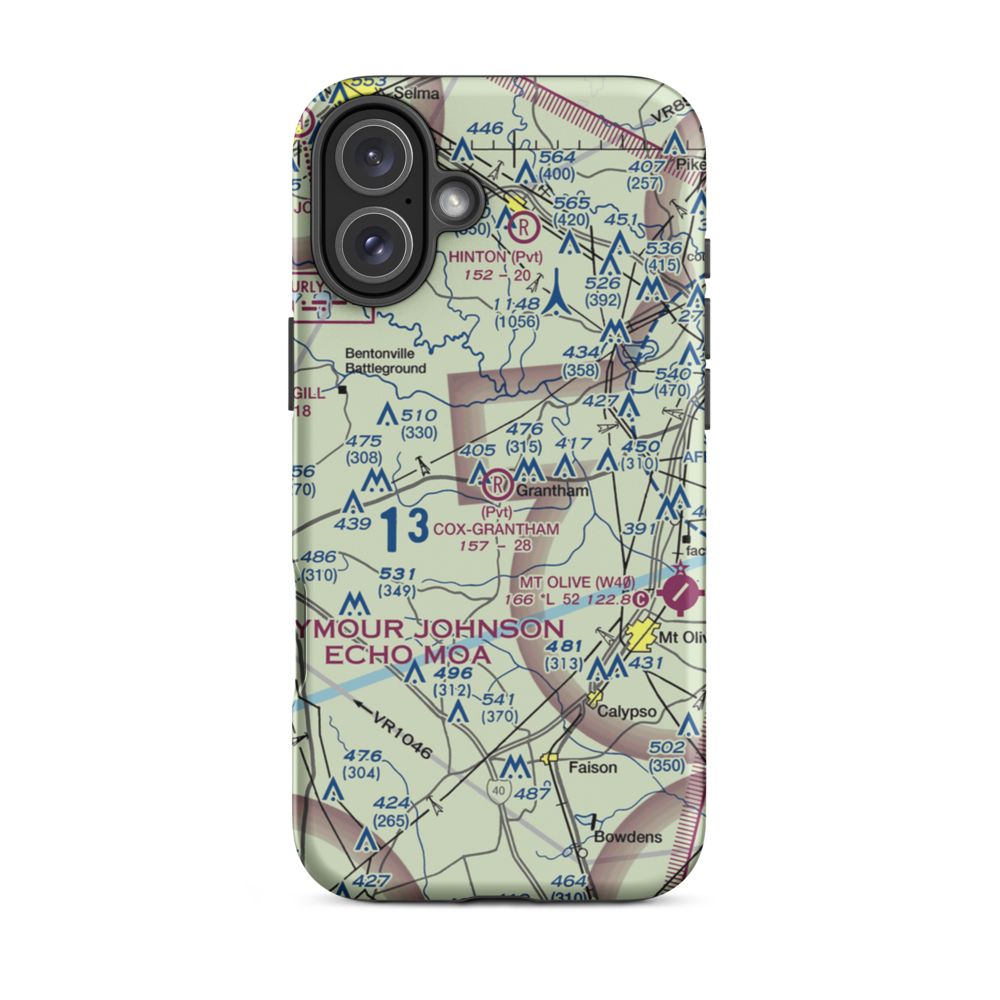 Cox-Grantham Airfield (6NC0) VFR Sectional  Tough iPhone Case iPhone 16 Plus model shown