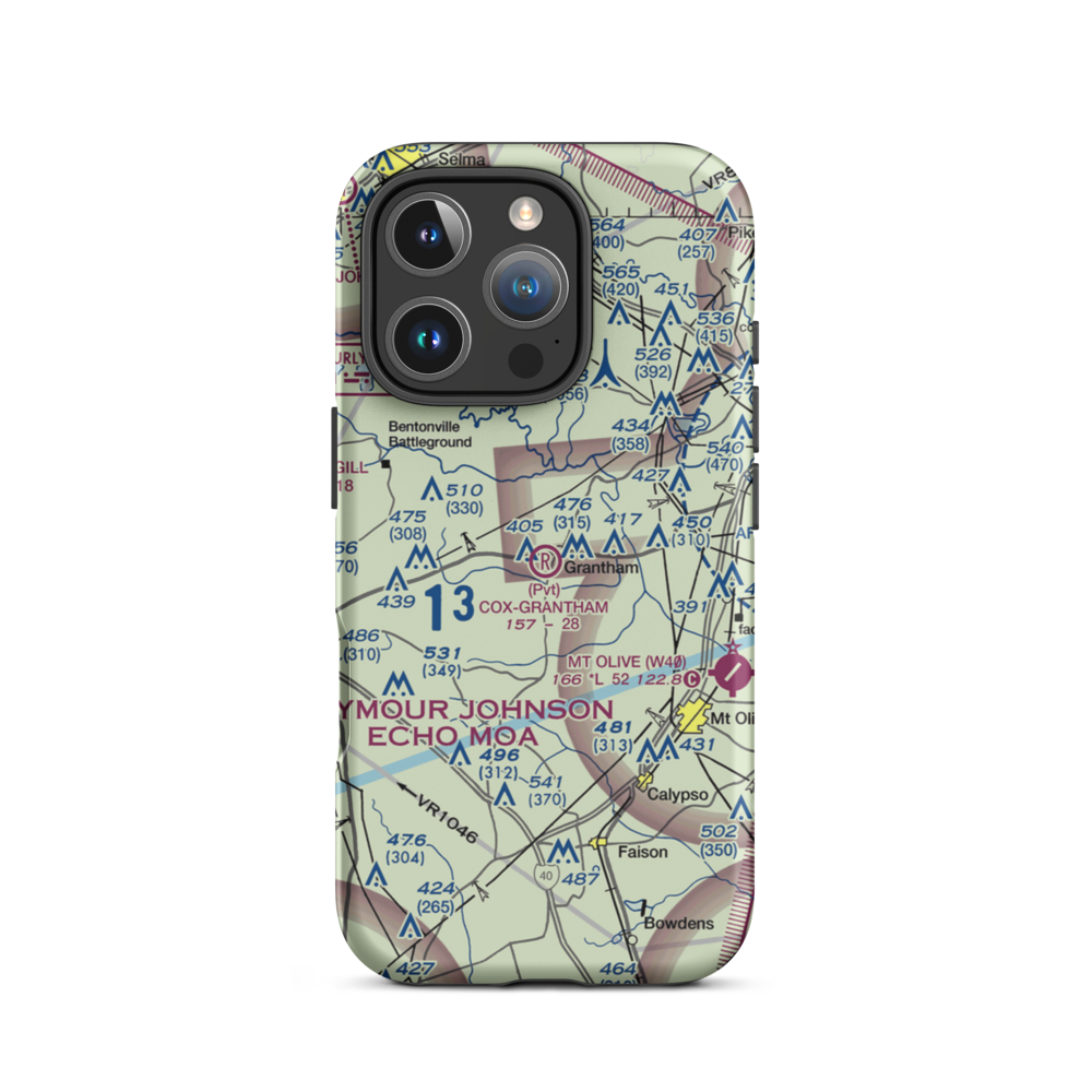 Cox-Grantham Airfield (6NC0) VFR Sectional  Tough iPhone Case iPhone 16 Pro model shown