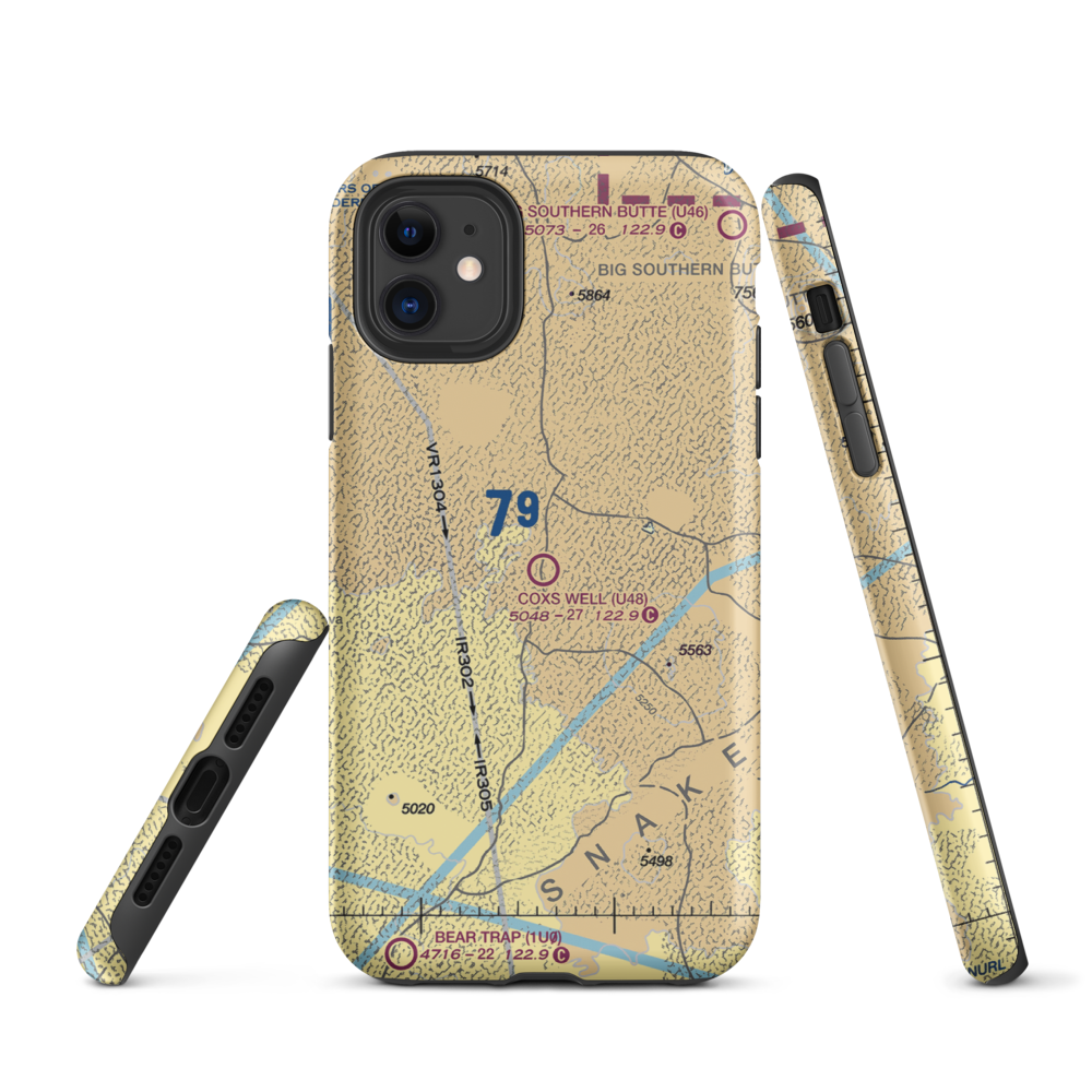 Coxs Well Airport (U48) VFR Sectional  Tough iPhone Case iPhone 11 model shown