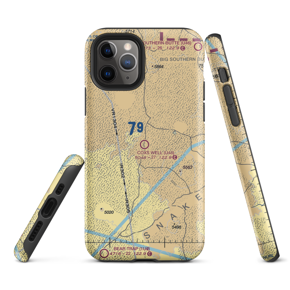 Coxs Well Airport (U48) VFR Sectional  Tough iPhone Case iPhone 11 Pro model shown