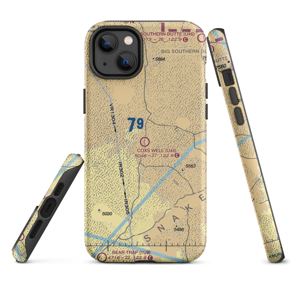 Coxs Well Airport (U48) VFR Sectional  Tough iPhone Case iPhone 14 Plus model shown