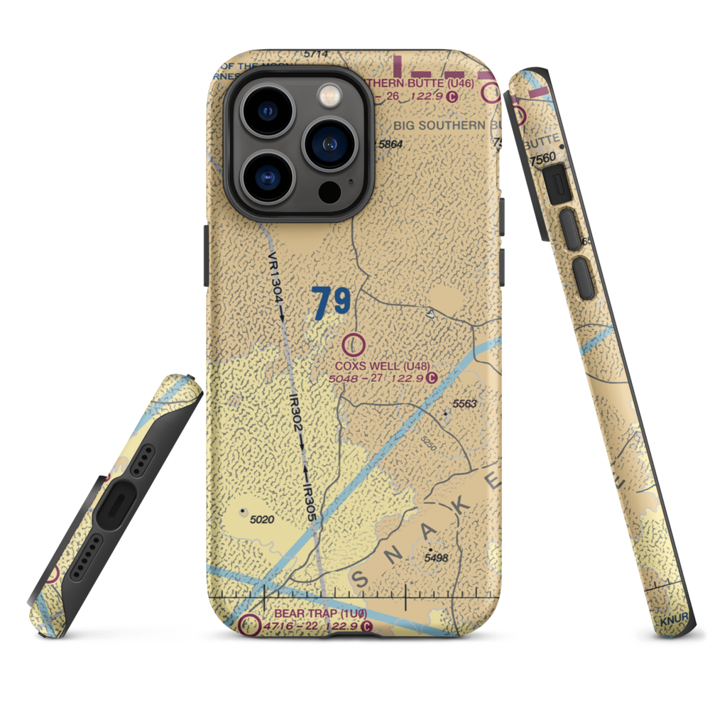 Coxs Well Airport (U48) VFR Sectional  Tough iPhone Case iPhone 14 Pro Max model shown