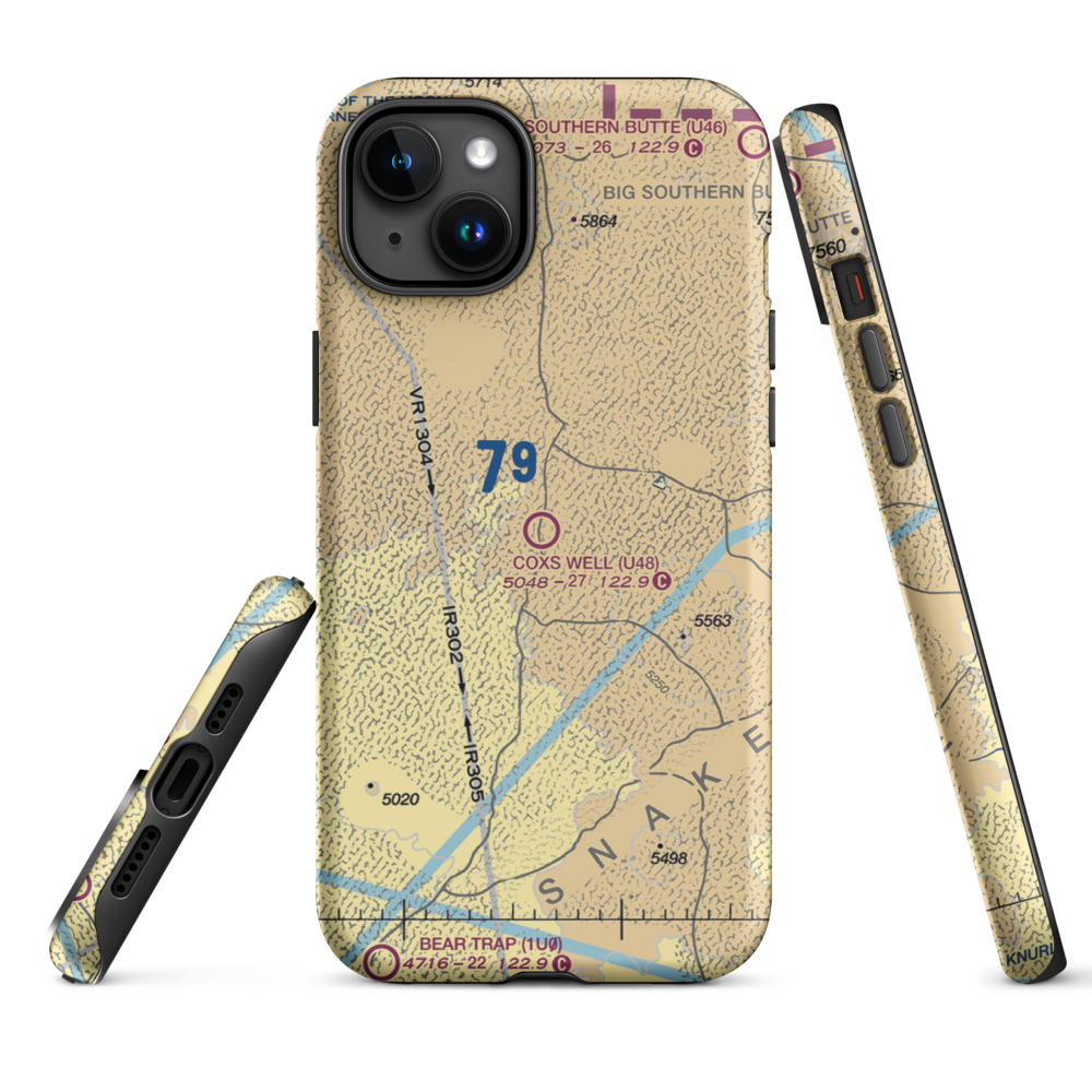 Coxs Well Airport (U48) VFR Sectional  Tough iPhone Case iPhone 15 Plus model shown