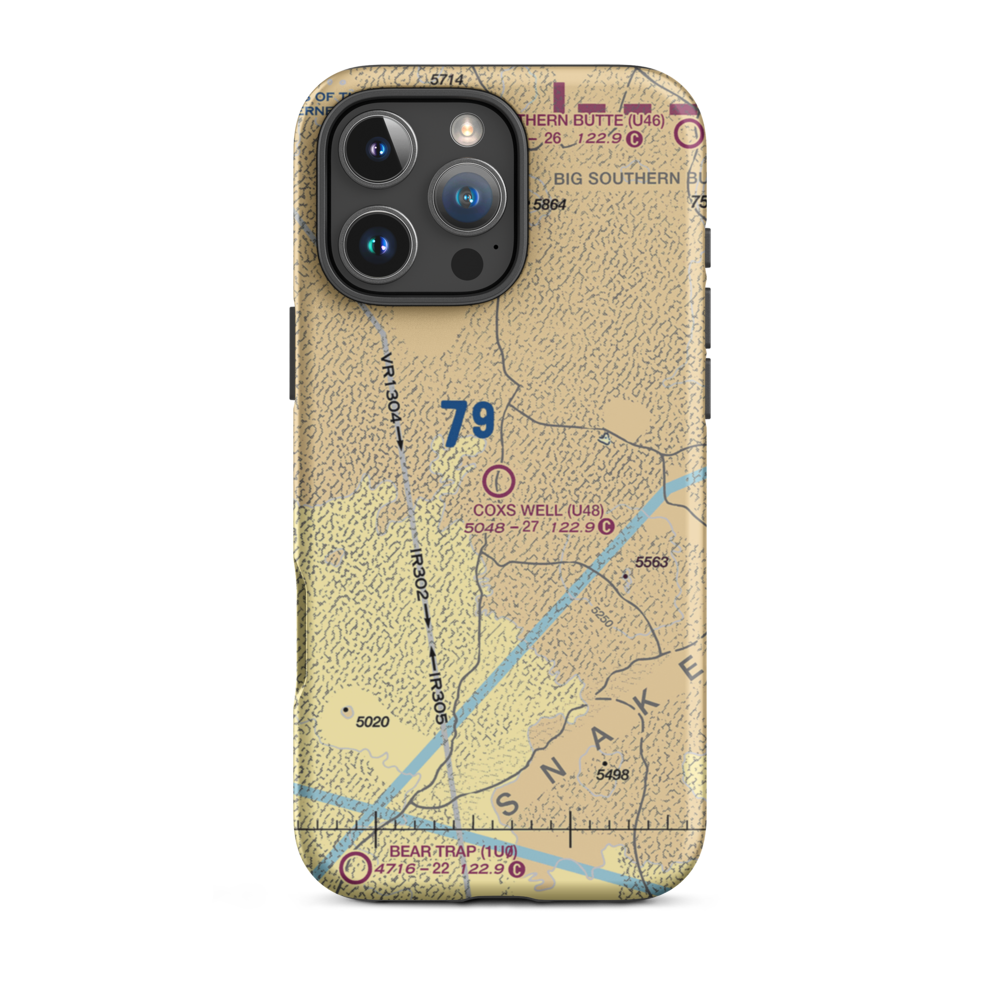Coxs Well Airport (U48) VFR Sectional  Tough iPhone Case iPhone 16 Pro Max model shown