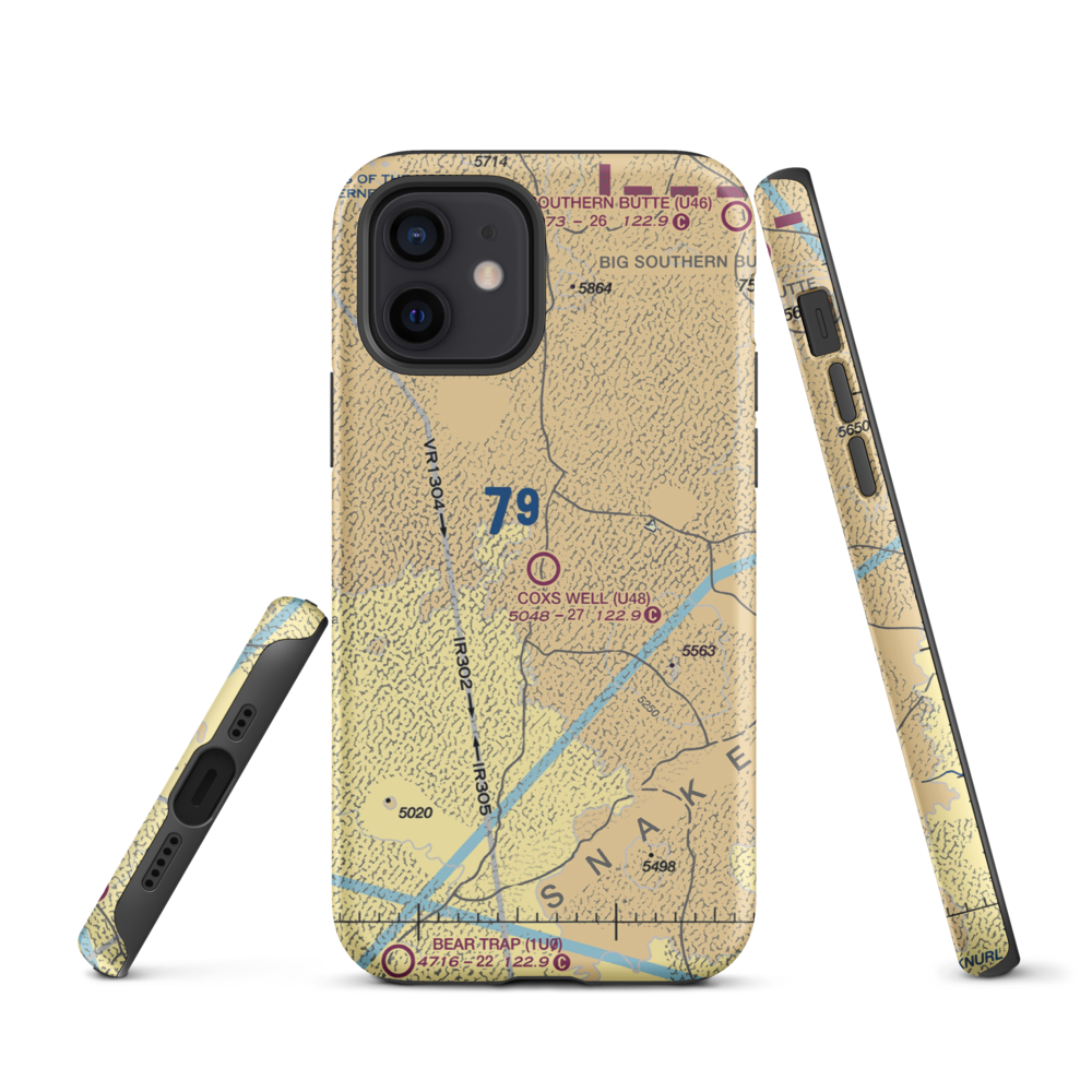 Coxs Well Airport (U48) VFR Sectional  Tough iPhone Case iPhone 12 model shown