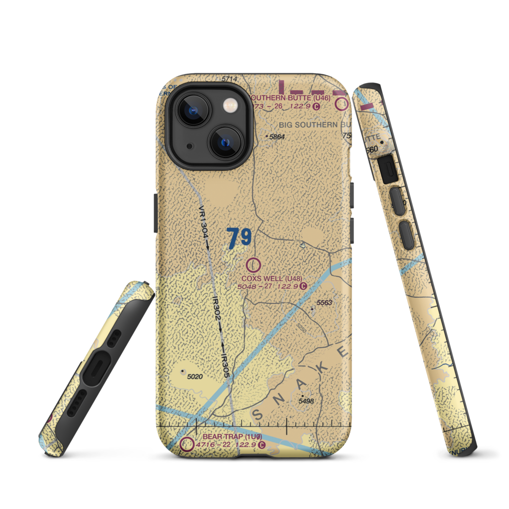 Coxs Well Airport (U48) VFR Sectional  Tough iPhone Case iPhone 13 model shown