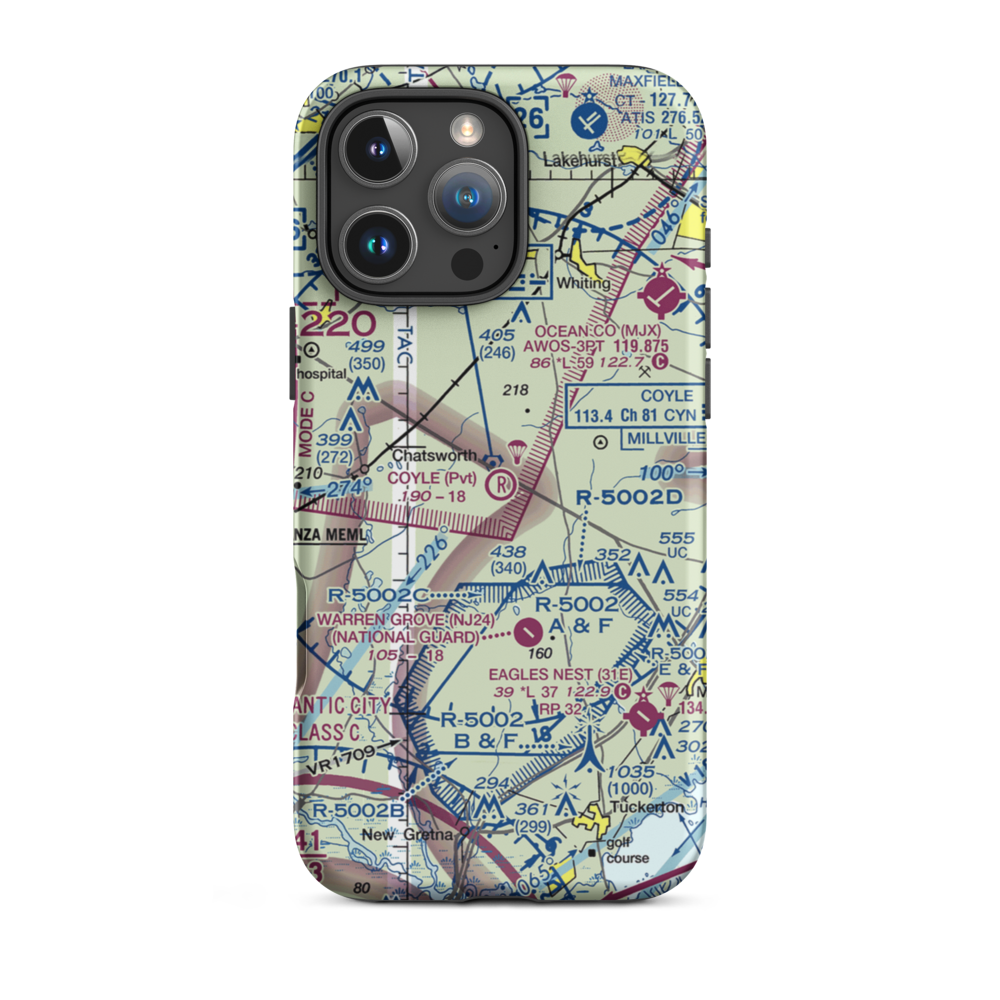 Coyle Field (NJ20) VFR Sectional  Tough iPhone Case iPhone 16 Pro Max model shown