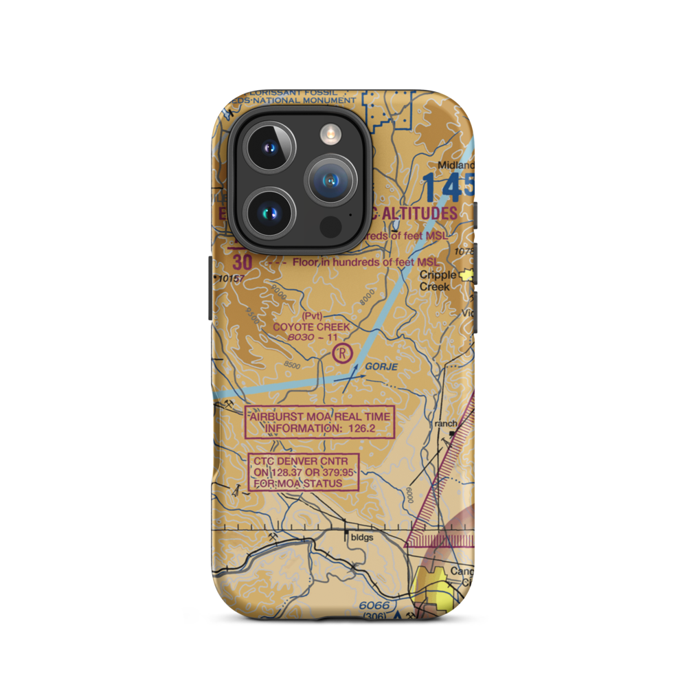 Coyote Creek Ranch Airport (30CO) VFR Sectional  Tough iPhone Case iPhone 16 Pro model shown