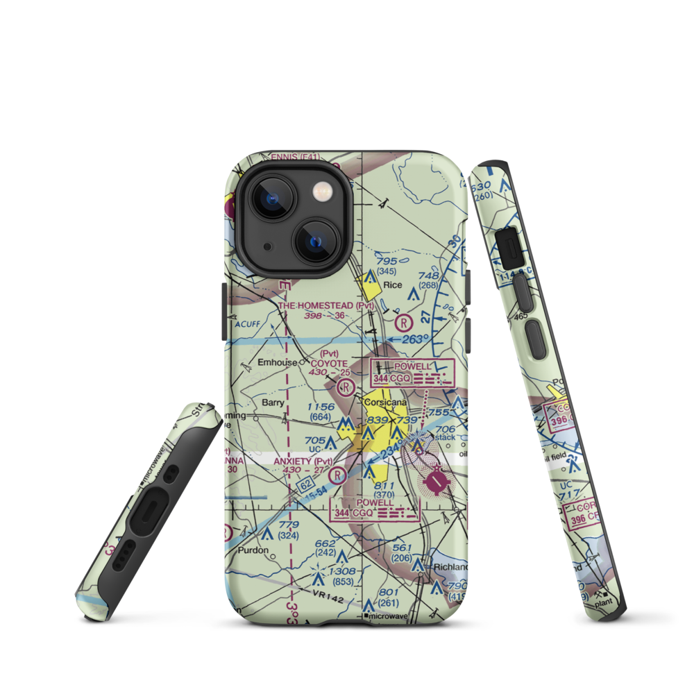 Coyote Field (4XS1) VFR Sectional  Tough iPhone Case iPhone 13 mini model shown