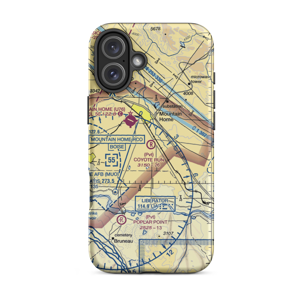 Coyote Run Airport (0ID3) VFR Sectional  Tough iPhone Case iPhone 16 Plus model shown