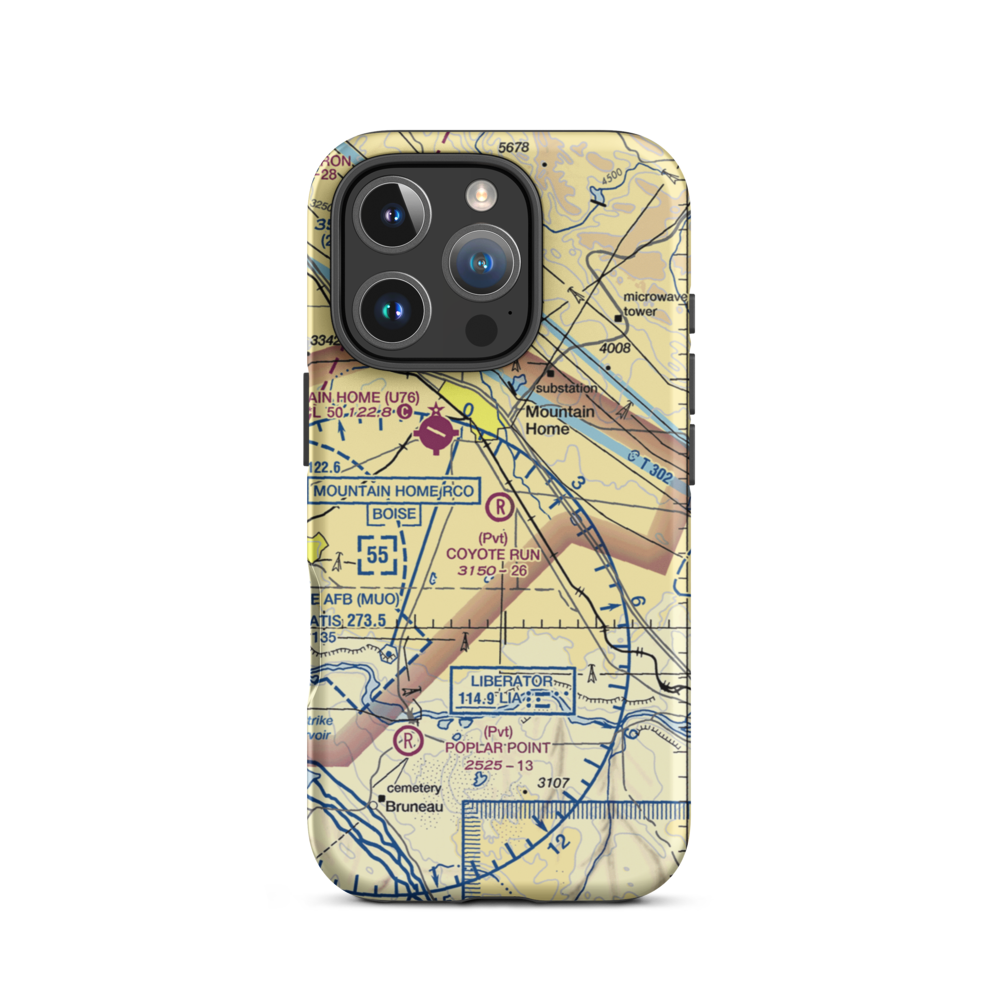 Coyote Run Airport (0ID3) VFR Sectional  Tough iPhone Case iPhone 16 Pro model shown
