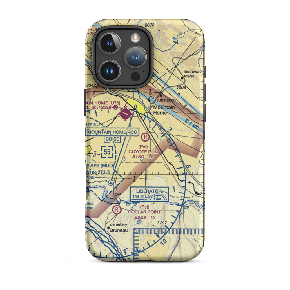 Coyote Run Airport (0ID3) VFR Sectional  Tough iPhone Case iPhone 16 Pro Max model shown