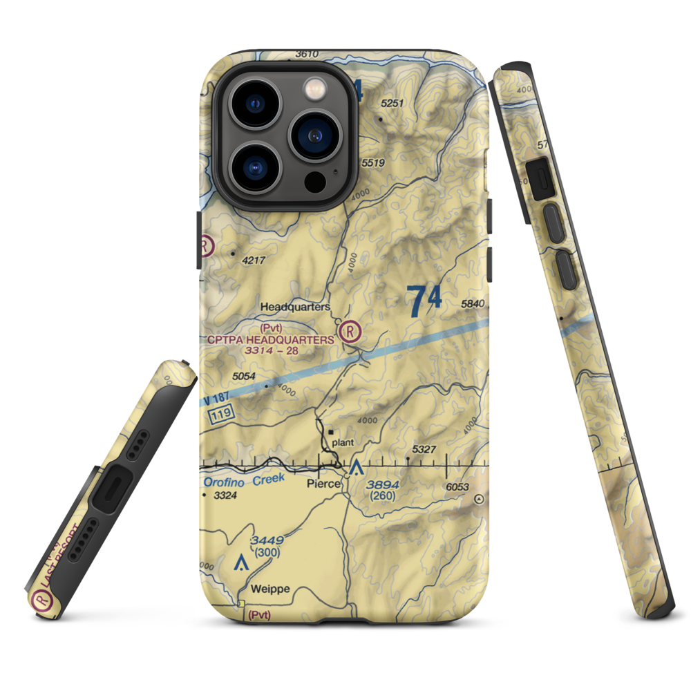 Cptpa Headquarters Airport (ID84) VFR Sectional  Tough iPhone Case iPhone 13 Pro Max model shown