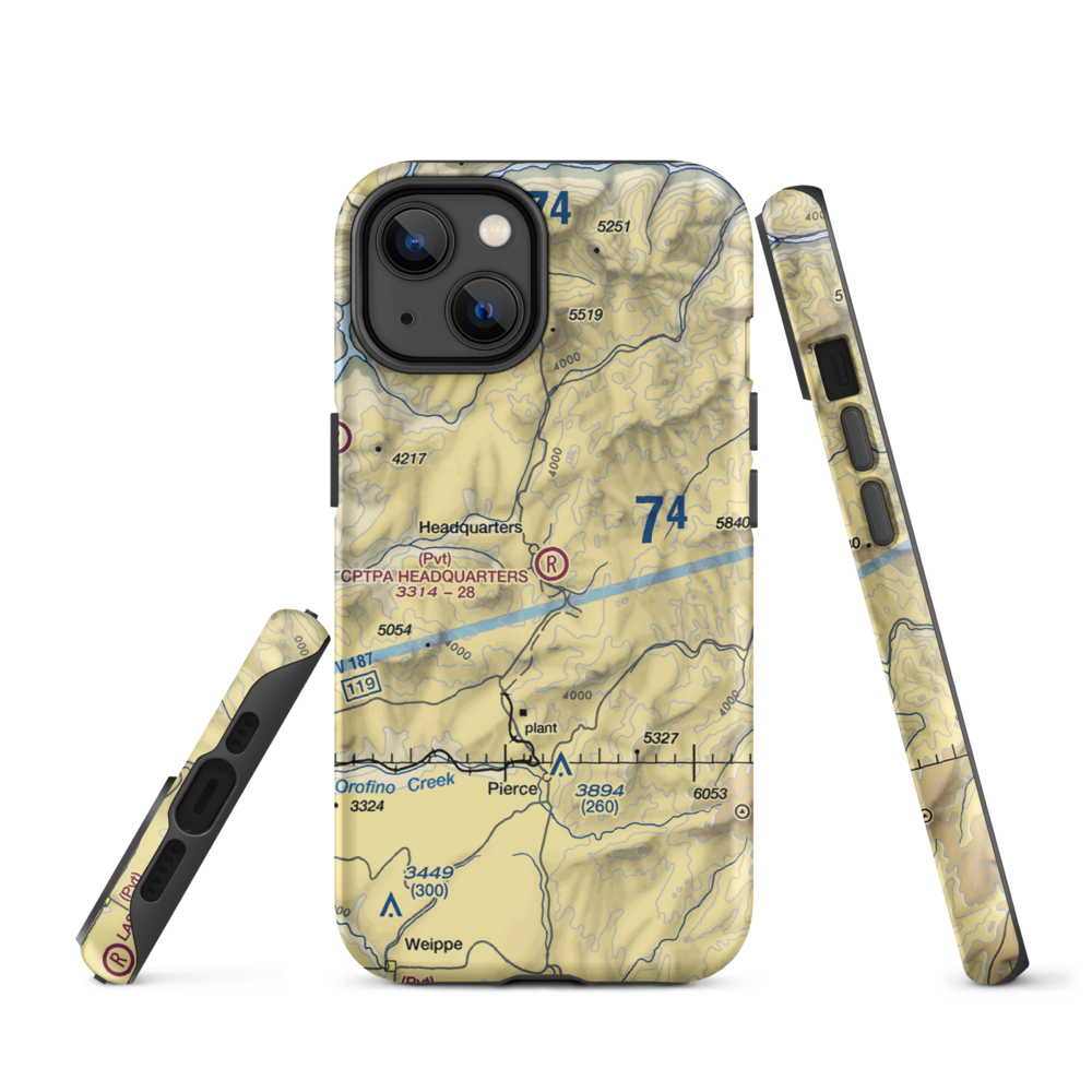Cptpa Headquarters Airport (ID84) VFR Sectional  Tough iPhone Case iPhone 14 model shown