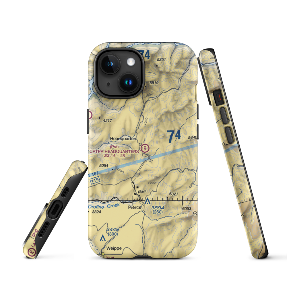 Cptpa Headquarters Airport (ID84) VFR Sectional  Tough iPhone Case iPhone 15 model shown