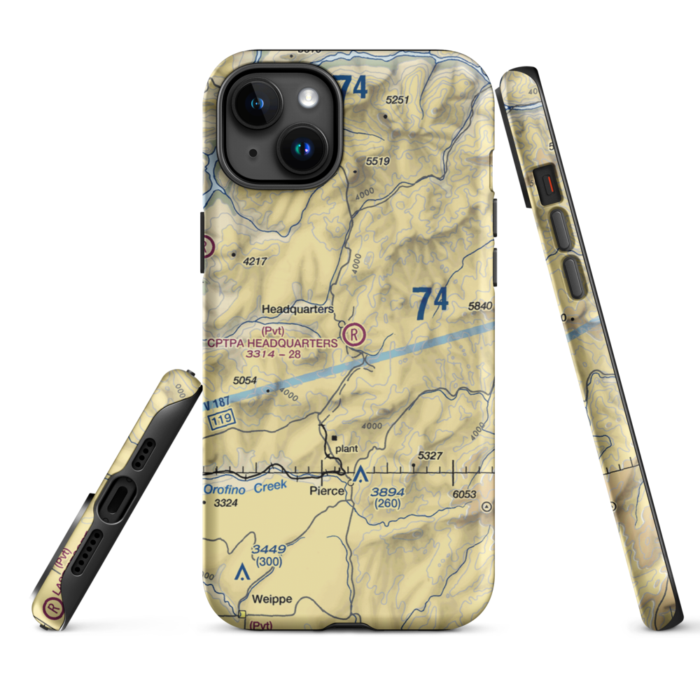 Cptpa Headquarters Airport (ID84) VFR Sectional  Tough iPhone Case iPhone 15 Plus model shown