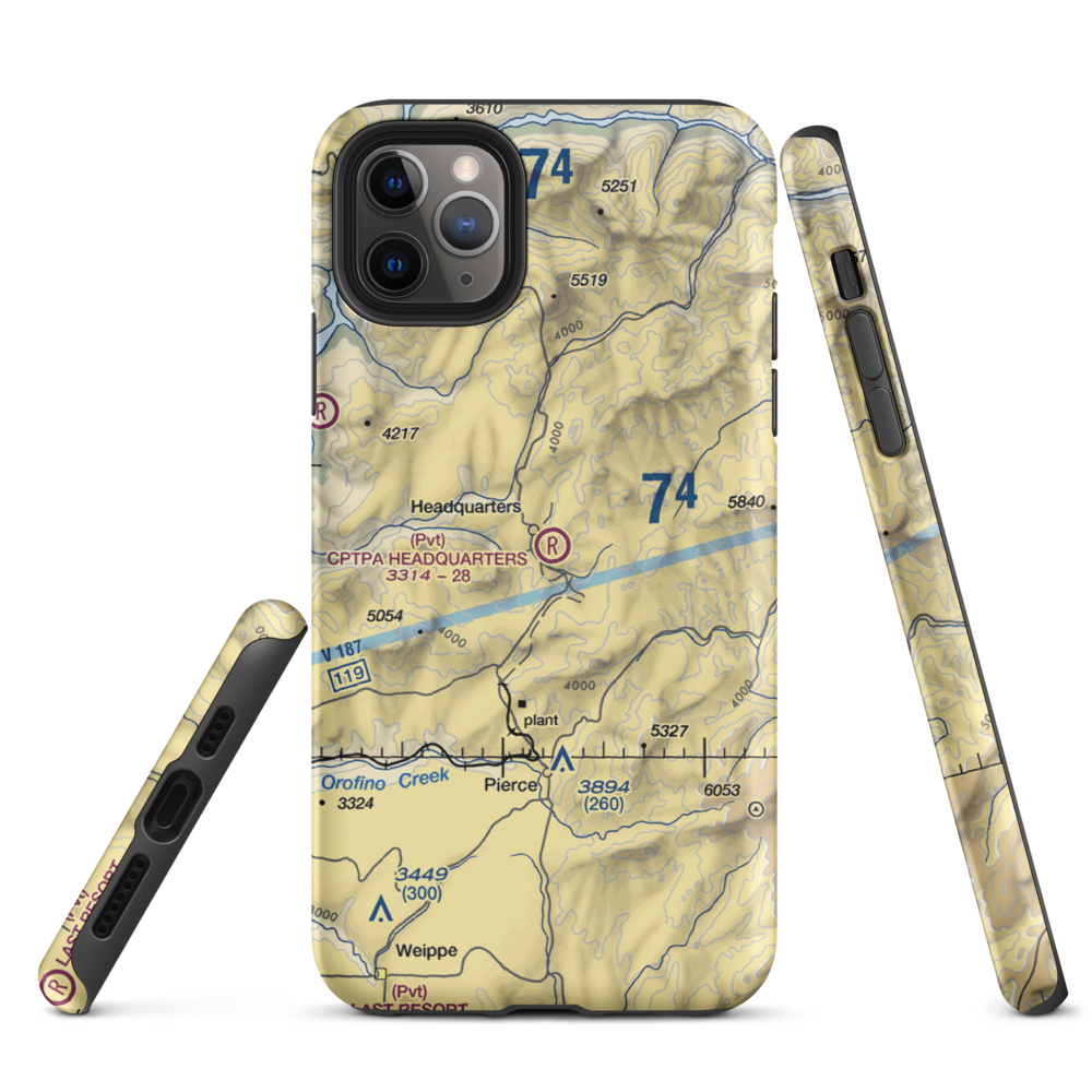 Cptpa Headquarters Airport (ID84) VFR Sectional  Tough iPhone Case iPhone 11 Pro Max model shown