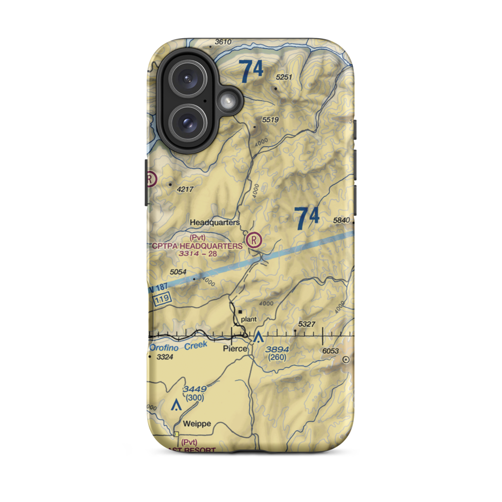 Cptpa Headquarters Airport (ID84) VFR Sectional  Tough iPhone Case iPhone 16 Plus model shown