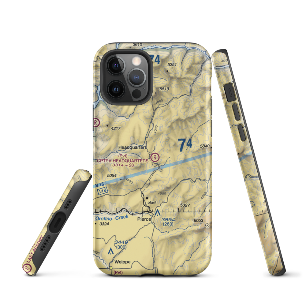 Cptpa Headquarters Airport (ID84) VFR Sectional  Tough iPhone Case iPhone 12 Pro model shown