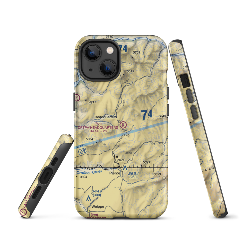 Cptpa Headquarters Airport (ID84) VFR Sectional  Tough iPhone Case iPhone 13 model shown