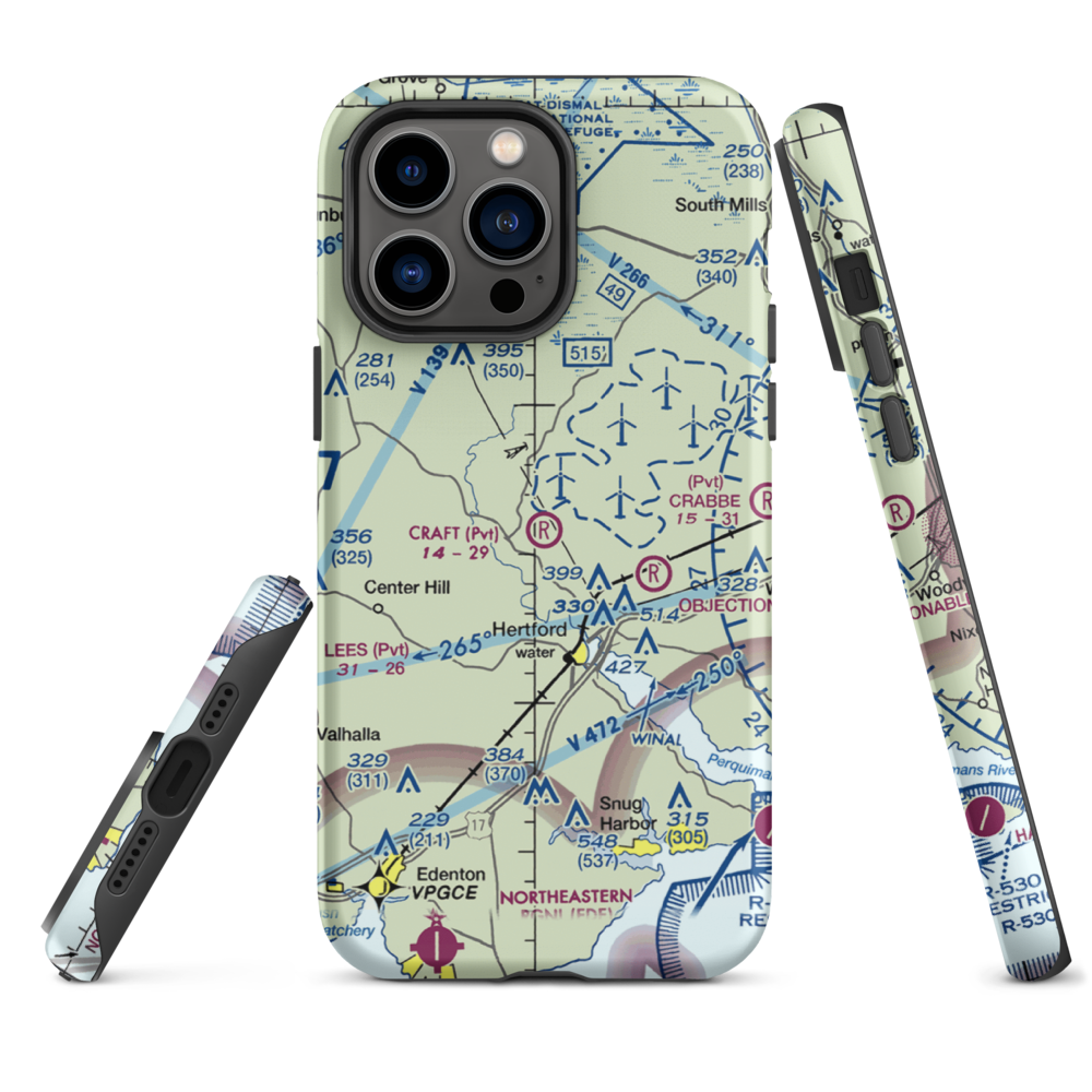 Craig Craft Airport (86NC) VFR Sectional  Tough iPhone Case iPhone 14 Pro Max model shown