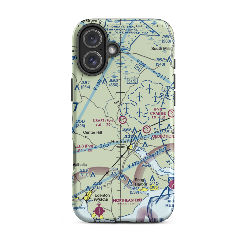Craig Craft Airport (86NC) VFR Sectional  Tough iPhone Case iPhone 16 Plus model shown