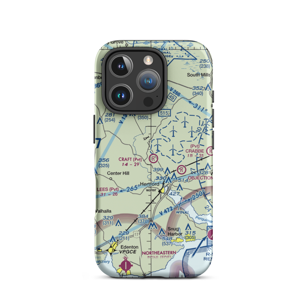 Craig Craft Airport (86NC) VFR Sectional  Tough iPhone Case iPhone 16 Pro model shown
