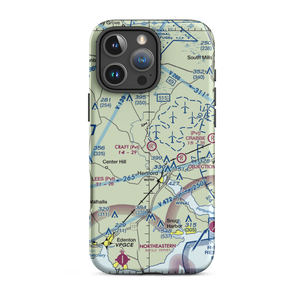 Craig Craft Airport (86NC) VFR Sectional  Tough iPhone Case iPhone 16 Pro Max model shown