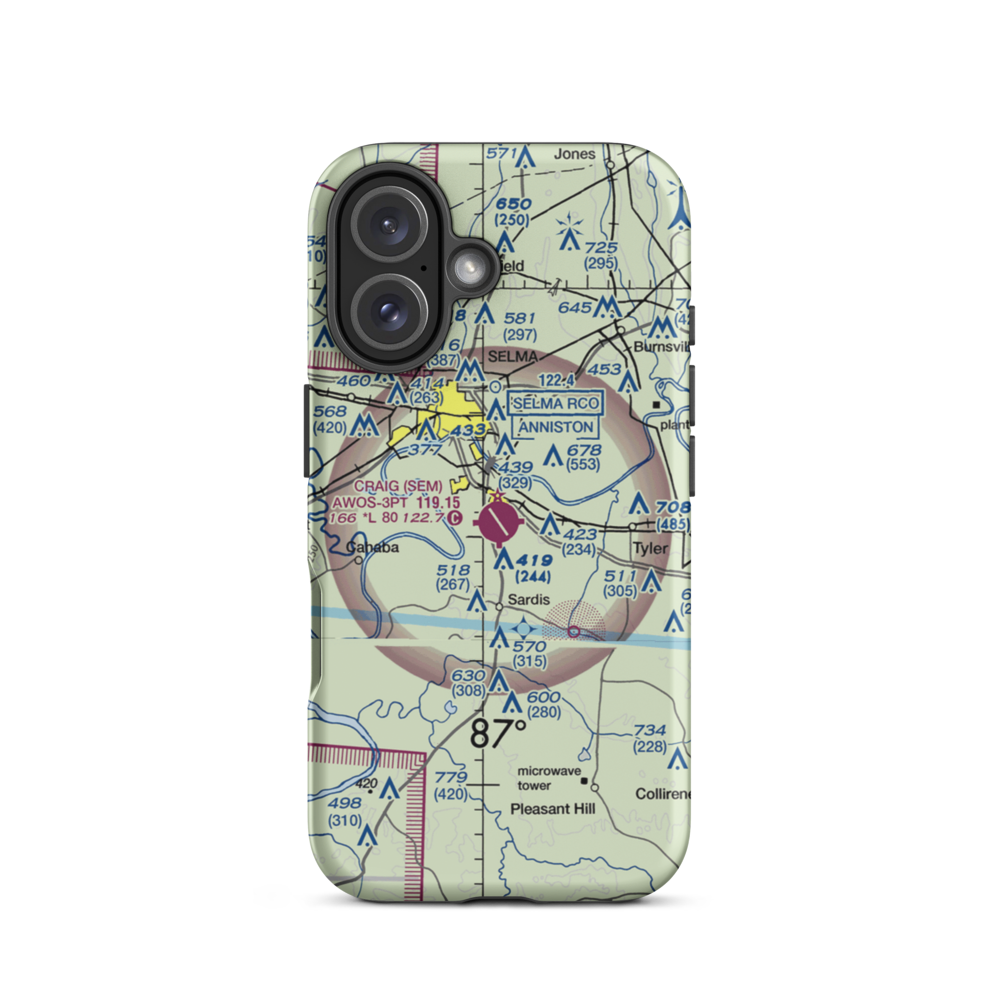 Craig Field (SEM) VFR Sectional  Tough iPhone Case iPhone 16 model shown
