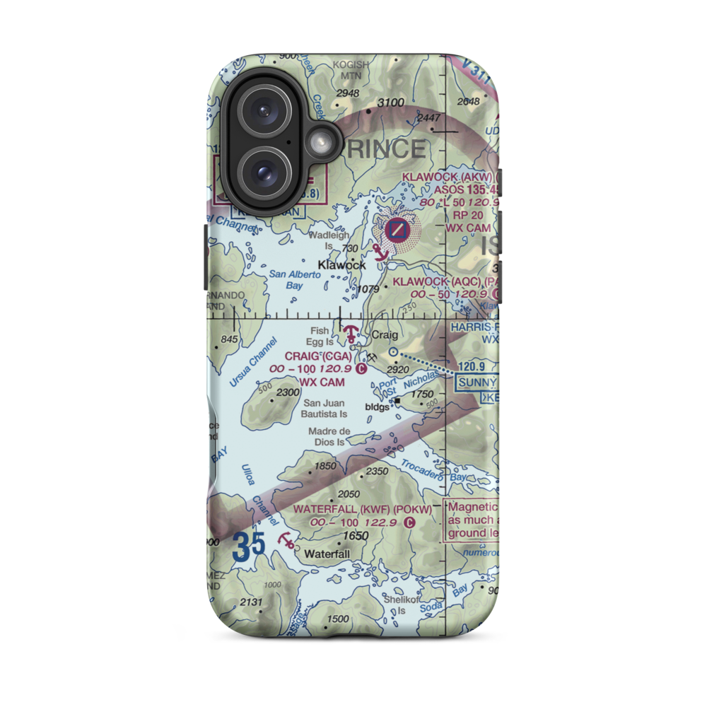 Craig Seaplane Base (CGA) VFR Sectional  Tough iPhone Case iPhone 16 Plus model shown