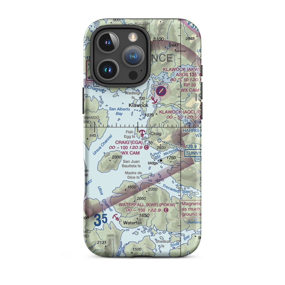Craig Seaplane Base (CGA) VFR Sectional  Tough iPhone Case iPhone 16 Pro Max model shown