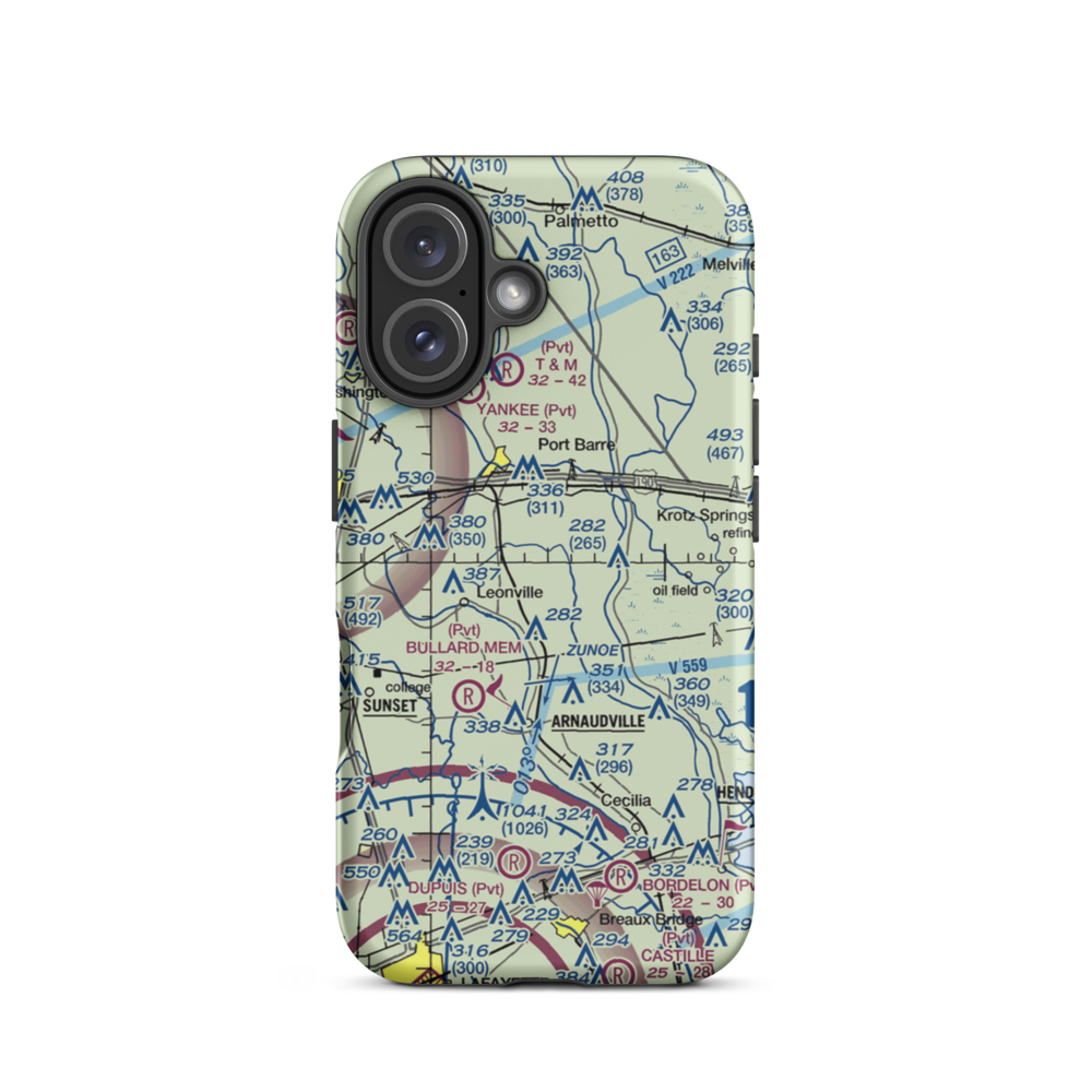 Craig's field (CRAI) VFR Sectional  Tough iPhone Case iPhone 16 model shown