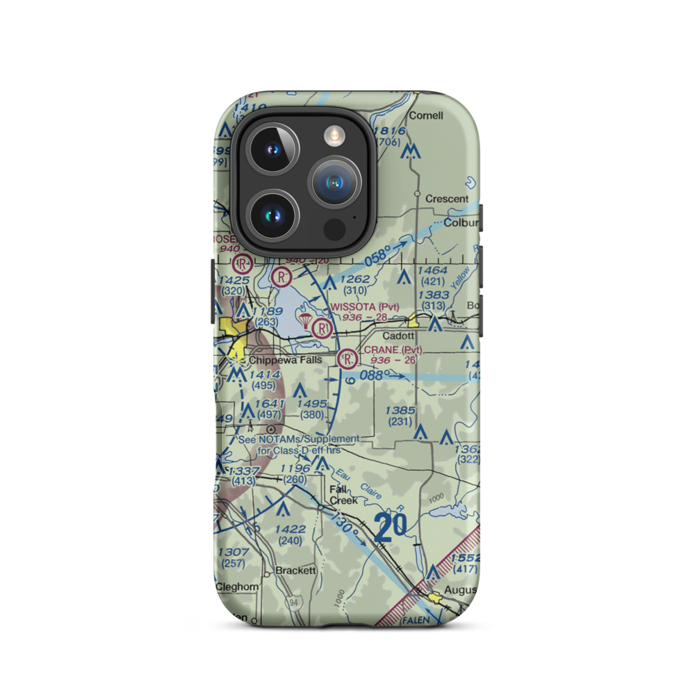 Crane Field (WI21) VFR Sectional  Tough iPhone Case iPhone 16 Pro model shown