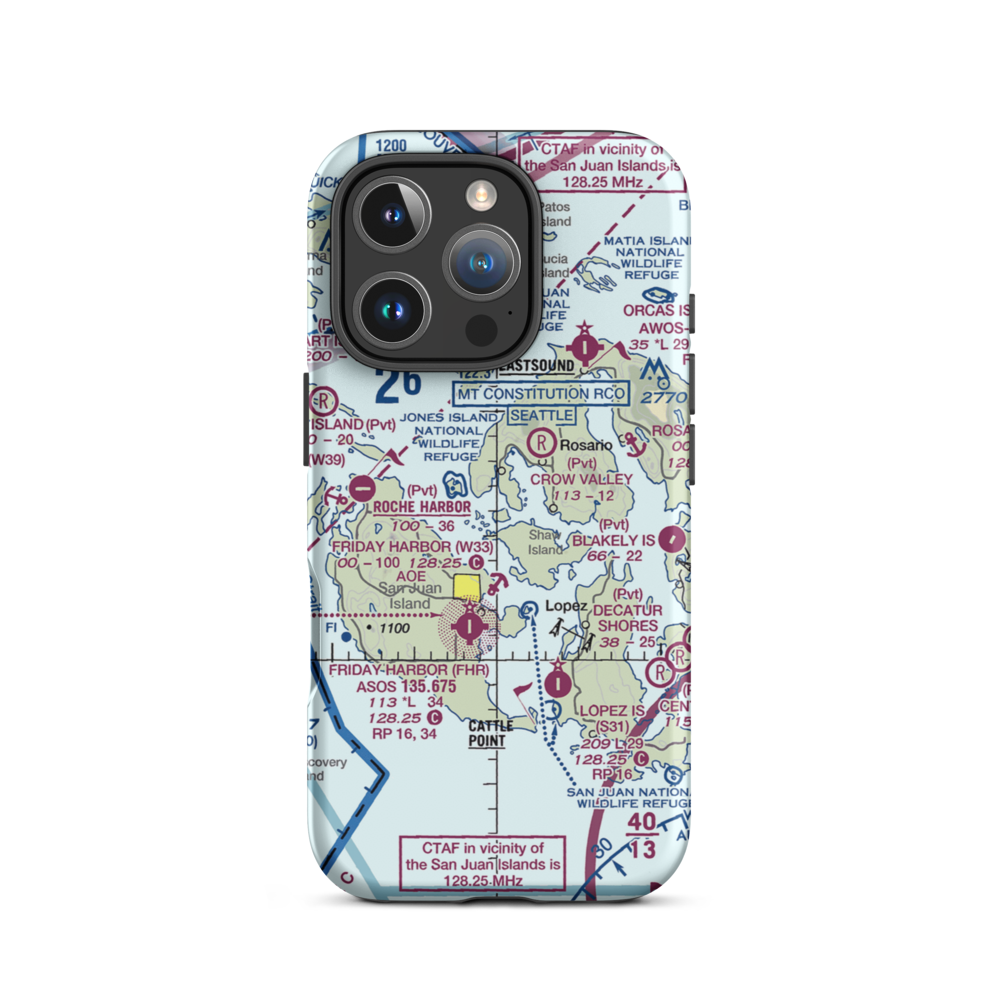 Crane Island Airstrip (CKR) VFR Sectional  Tough iPhone Case iPhone 16 Pro model shown