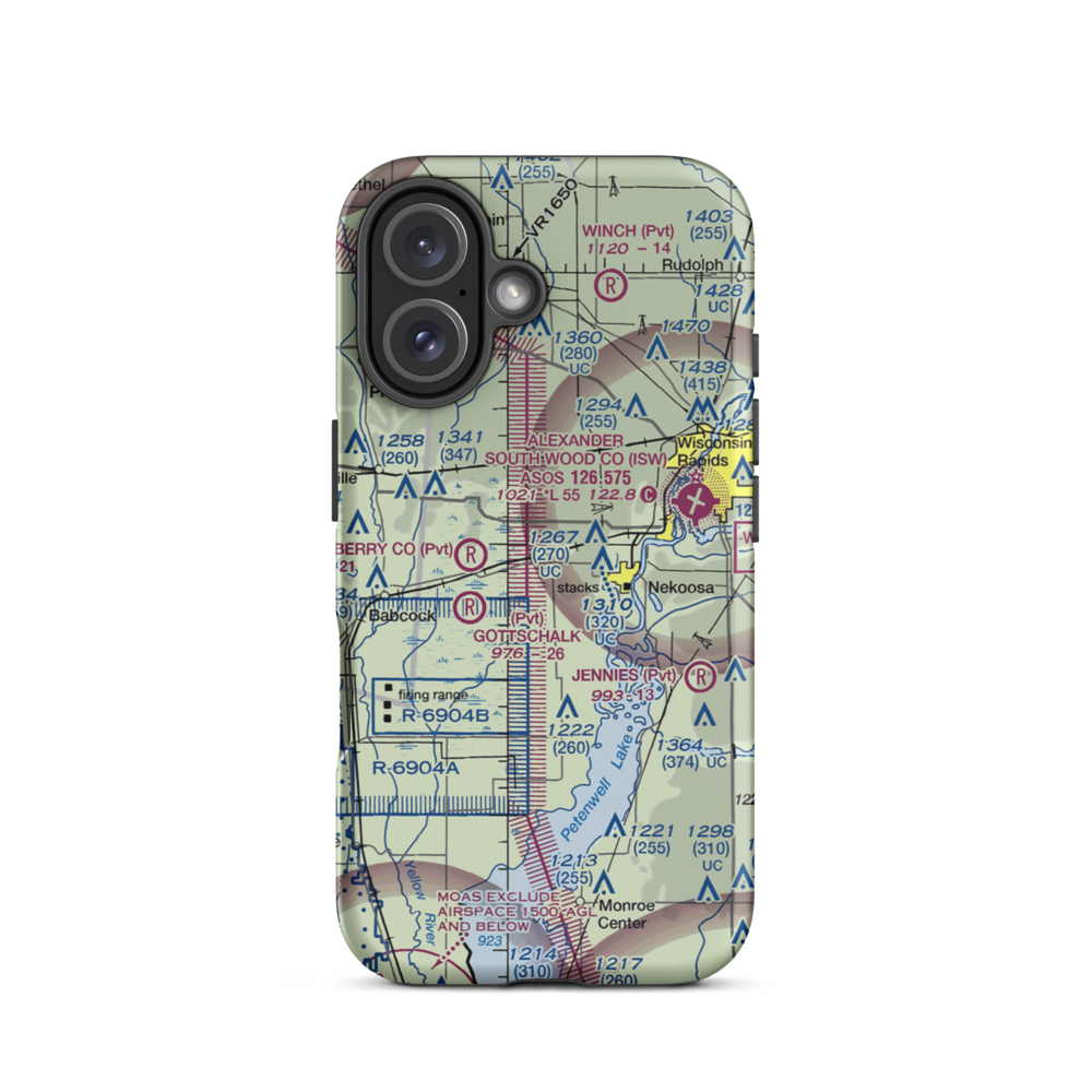 Cranmoor Airstrip (55WI) VFR Sectional  Tough iPhone Case iPhone 16 model shown