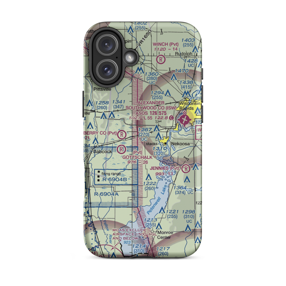 Cranmoor Airstrip (55WI) VFR Sectional  Tough iPhone Case iPhone 16 Plus model shown
