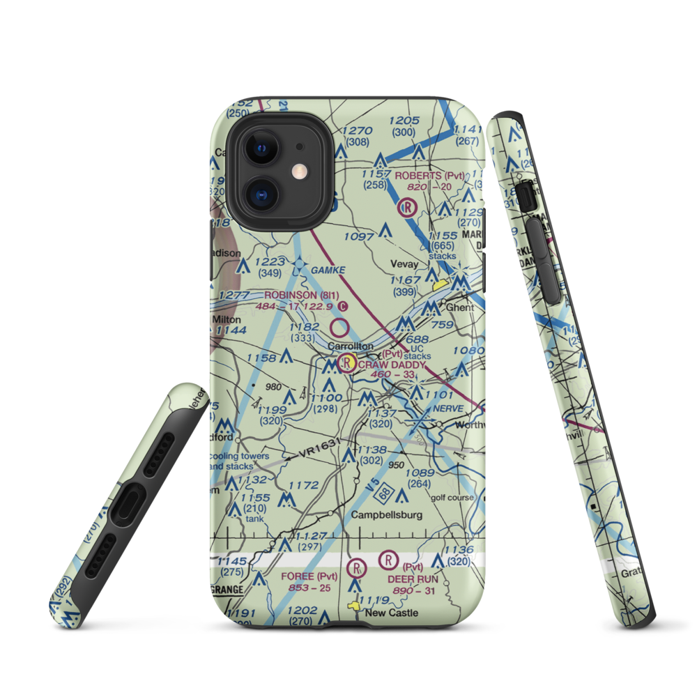 Craw Daddy Landing Airport (3KY4) VFR Sectional  Tough iPhone Case iPhone 11 model shown