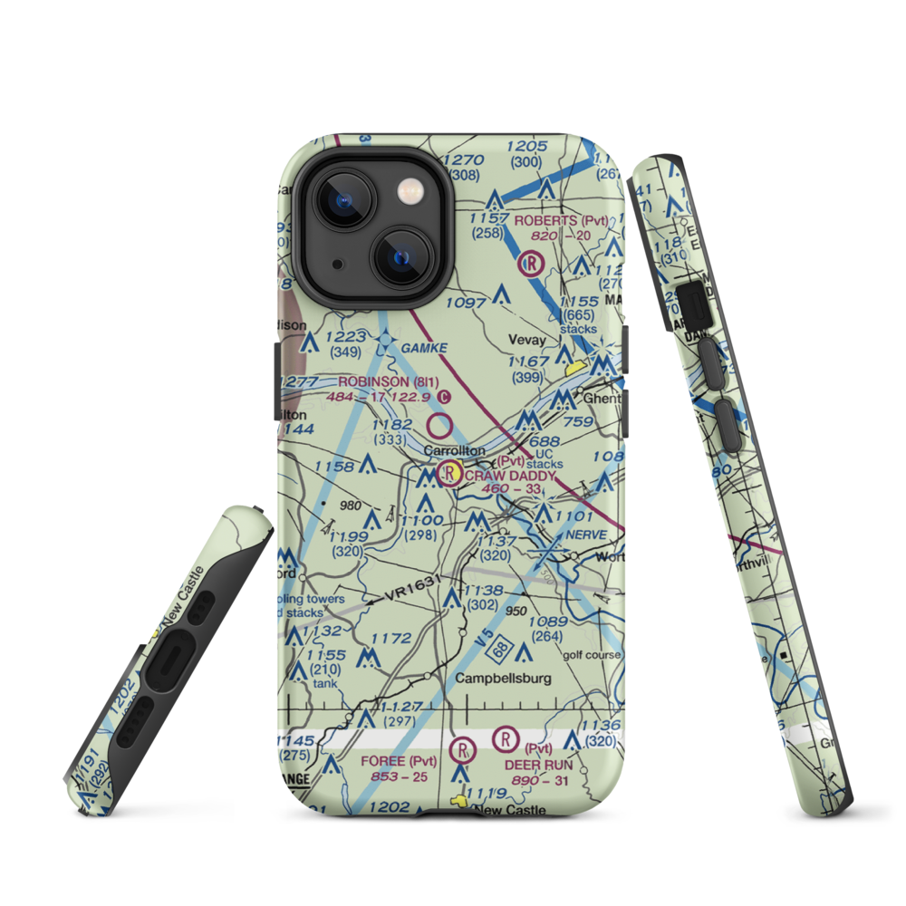 Craw Daddy Landing Airport (3KY4) VFR Sectional  Tough iPhone Case iPhone 14 model shown