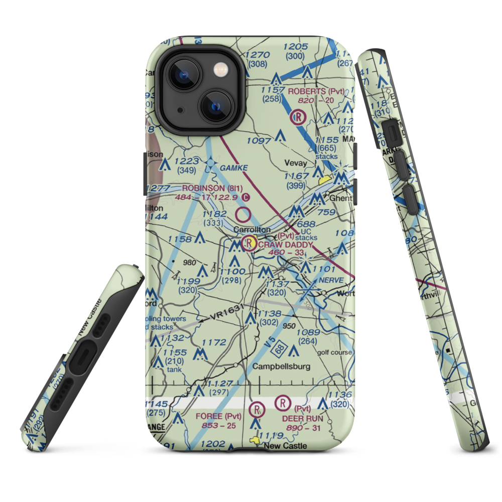 Craw Daddy Landing Airport (3KY4) VFR Sectional  Tough iPhone Case iPhone 14 Plus model shown