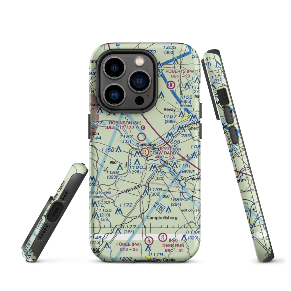 Craw Daddy Landing Airport (3KY4) VFR Sectional  Tough iPhone Case iPhone 14 Pro model shown